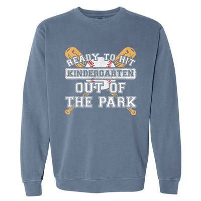 Ready To Hit Kindergarten Out Of The Park - Back to School Garment-Dyed Sweatshirt