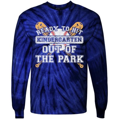 Ready To Hit Kindergarten Out Of The Park - Back to School Tie-Dye Long Sleeve Shirt