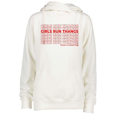 Run Thangs Have A Good Day Womens Funnel Neck Pullover Hood