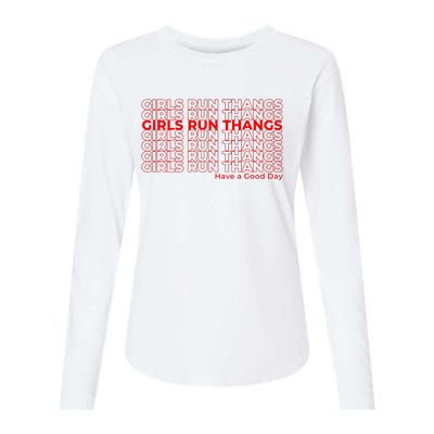 Run Thangs Have A Good Day Womens Cotton Relaxed Long Sleeve T-Shirt