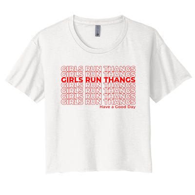 Run Thangs Have A Good Day Women's Crop Top Tee