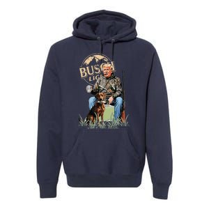 Retro Trump Hunting Deer Funny Beer Drinking Beer Hunting Premium Hoodie