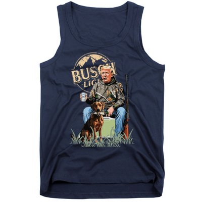 Retro Trump Hunting Deer Funny Beer Drinking Beer Hunting Tank Top