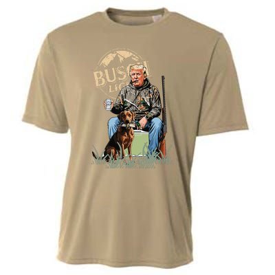 Retro Trump Hunting Deer Funny Beer Drinking Beer Hunting Cooling Performance Crew T-Shirt