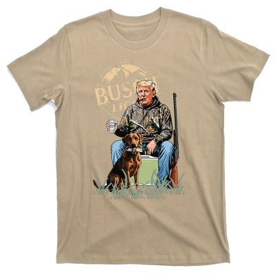 Retro Trump Hunting Deer Funny Beer Drinking Beer Hunting T-Shirt