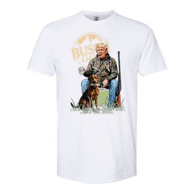 Retro Trump Hunting Deer Funny Beer Drinking Beer Hunting Softstyle CVC T-Shirt