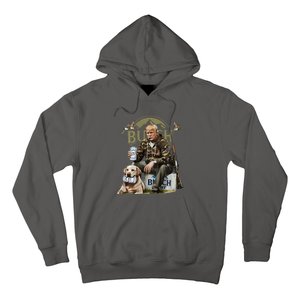 Retro Trump Hunting Deer Funny Beer Drinking Hunting Hoodie