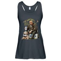 Retro Trump Hunting Deer Funny Beer Drinking Hunting Ladies Essential Flowy Tank