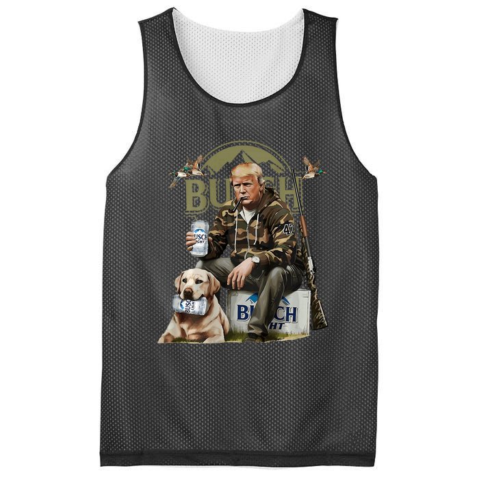 Retro Trump Hunting Deer Funny Beer Drinking Hunting Mesh Reversible Basketball Jersey Tank