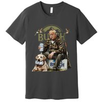 Retro Trump Hunting Deer Funny Beer Drinking Hunting Premium T-Shirt