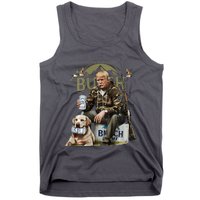 Retro Trump Hunting Deer Funny Beer Drinking Hunting Tank Top