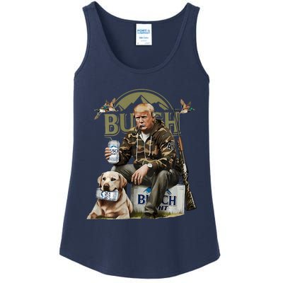 Retro Trump Hunting Deer Funny Beer Drinking Hunting Ladies Essential Tank