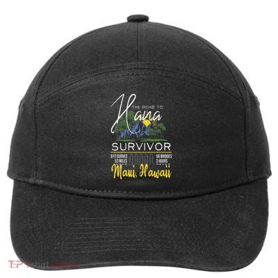 Road To Hana Survivor Curvy Palm Maui Hawaii Lover 7-Panel Snapback Hat