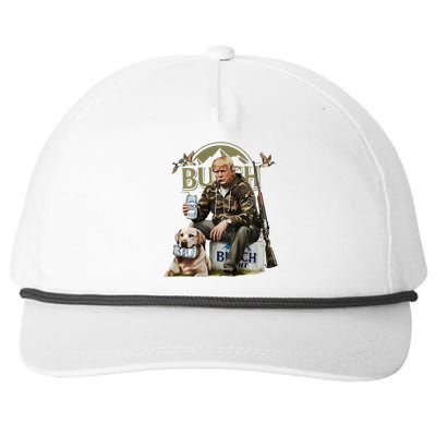 Retro Trump Hunting Deer Funny Beer Drinking Hunting On Back Snapback Five-Panel Rope Hat