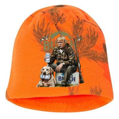 Retro Trump Hunting Deer Funny Beer Drinking Hunting On Back Kati - Camo Knit Beanie