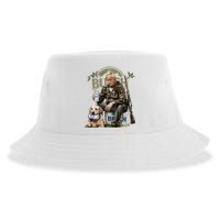 Retro Trump Hunting Deer Funny Beer Drinking Hunting On Back Sustainable Bucket Hat