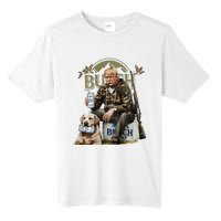 Retro Trump Hunting Deer Funny Beer Drinking Hunting On Back Tall Fusion ChromaSoft Performance T-Shirt