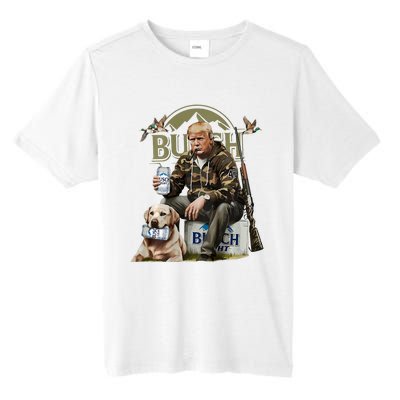 Retro Trump Hunting Deer Funny Beer Drinking Hunting On Back Tall Fusion ChromaSoft Performance T-Shirt