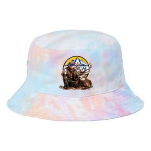 Retro Trump Hunting Deer Maga Beer Drinking Beer Hunting Tie Dye Newport Bucket Hat