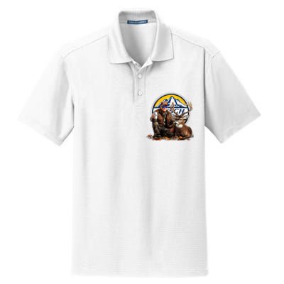 Retro Trump Hunting Deer Maga Beer Drinking Beer Hunting Dry Zone Grid Polo