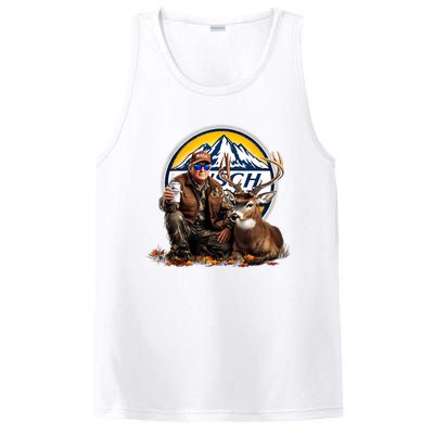 Retro Trump Hunting Deer Maga Beer Drinking Beer Hunting PosiCharge Competitor Tank