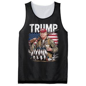 Retro Trump Hunting Duck Hello Hunting Camo Hunting Us Flag Mesh Reversible Basketball Jersey Tank