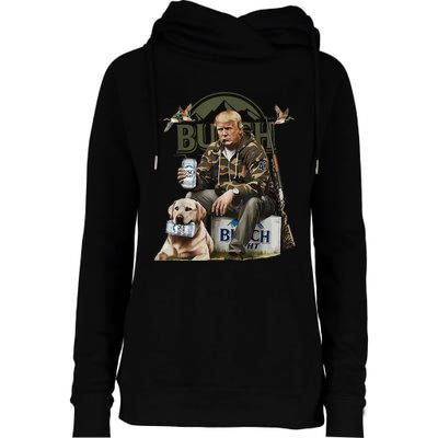 Retro Trump Hunting Deer Funny Beer Drinking Beer Hunting Womens Funnel Neck Pullover Hood