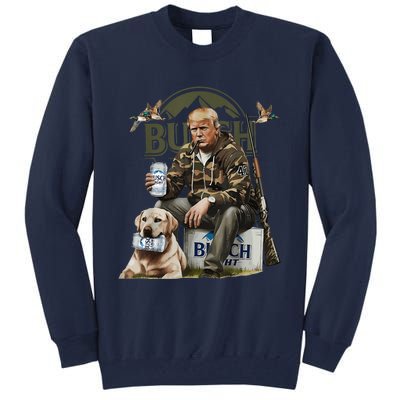 Retro Trump Hunting Deer Funny Beer Drinking Beer Hunting Tall Sweatshirt