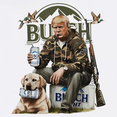 Retro Trump Hunting Deer Funny Beer Drinking Beer Hunting T-Shirt