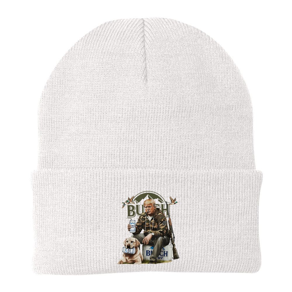 Retro Trump Hunting Deer Funny Beer Drinking Beer Hunting Beanie
