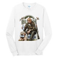 Retro Trump Hunting Deer Funny Beer Drinking Beer Hunting Tall Long Sleeve T-Shirt