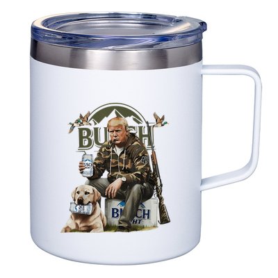 Retro Trump Hunting Deer Funny Beer Drinking Beer Hunting 12oz Stainless Steel Coffee Mug