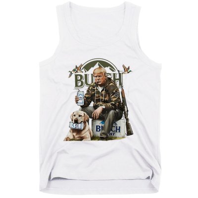 Retro Trump Hunting Deer Funny Beer Drinking Beer Hunting Tank Top