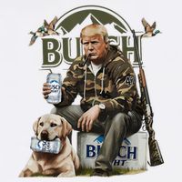Retro Trump Hunting Deer Funny Beer Drinking Beer Hunting Women's Crop Top Tee