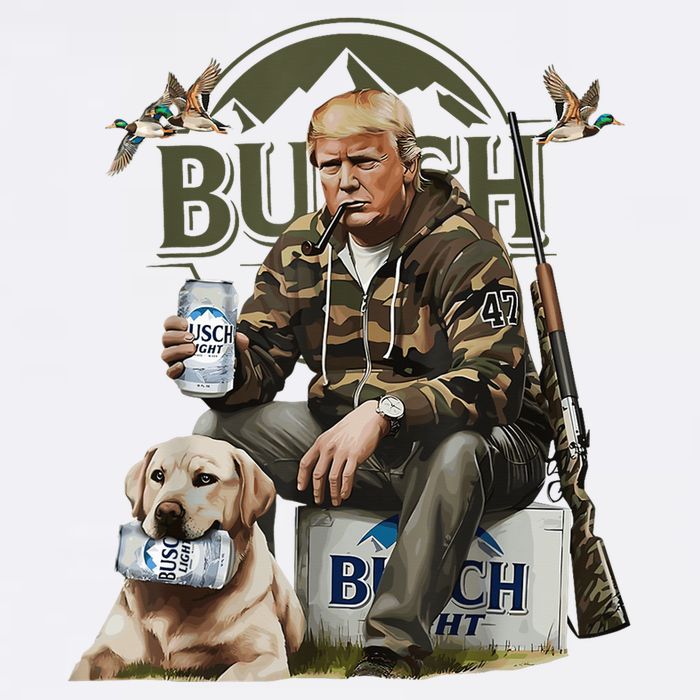 Retro Trump Hunting Deer Funny Beer Drinking Beer Hunting Women's Crop Top Tee
