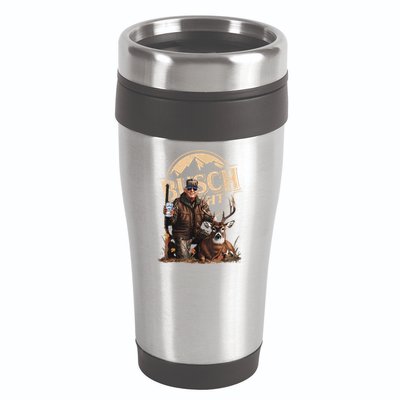 Retro Trump Hunting Deer Funny Beer Drinking Beer Hunting 16oz Travel Tumbler