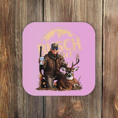 Retro Trump Hunting Deer Funny Beer Drinking Beer Hunting Coaster