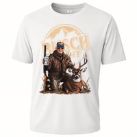 Retro Trump Hunting Deer Funny Beer Drinking Beer Hunting Cooling Performance Crew T-Shirt