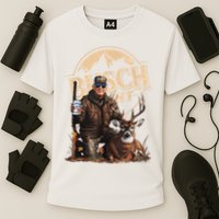 Retro Trump Hunting Deer Funny Beer Drinking Beer Hunting Cooling Performance Crew T-Shirt