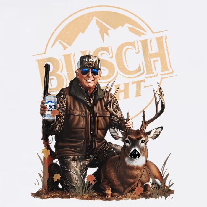 Retro Trump Hunting Deer Funny Beer Drinking Beer Hunting Cooling Performance Crew T-Shirt
