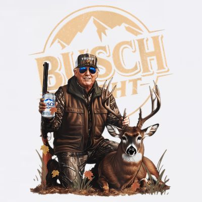 Retro Trump Hunting Deer Funny Beer Drinking Beer Hunting T-Shirt