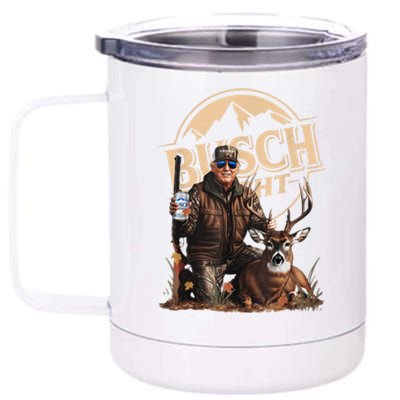 Retro Trump Hunting Deer Funny Beer Drinking Beer Hunting 12 oz Stainless Steel Tumbler Cup