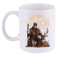 Retro Trump Hunting Deer Funny Beer Drinking Beer Hunting 11oz C Handle Ceramic Mug