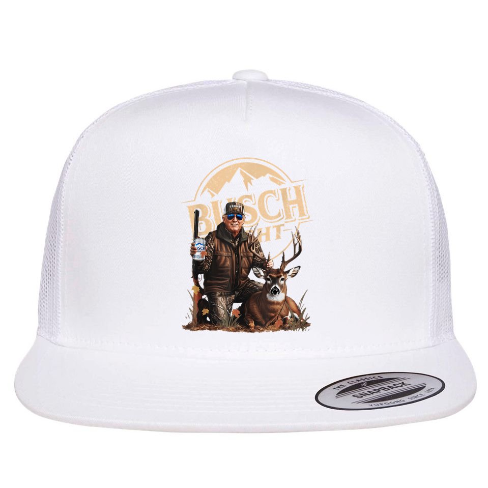 Retro Trump Hunting Deer Funny Beer Drinking Beer Hunting Flat Bill Trucker Hat