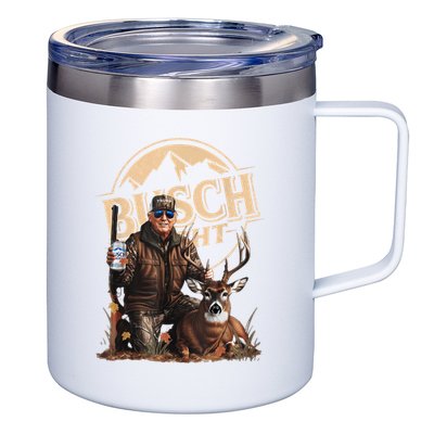 Retro Trump Hunting Deer Funny Beer Drinking Beer Hunting 12oz Stainless Steel Coffee Mug
