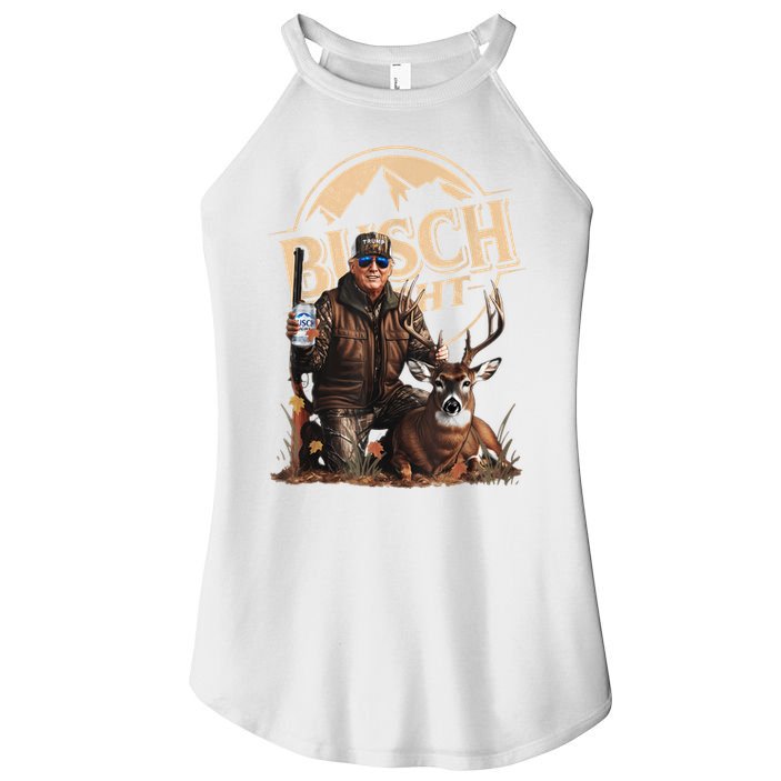 Retro Trump Hunting Deer Funny Beer Drinking Beer Hunting Women's Perfect Tri Rocker Tank