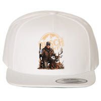 Retro Trump Hunting Deer Funny Beer Drinking Beer Hunting Wool Snapback Cap