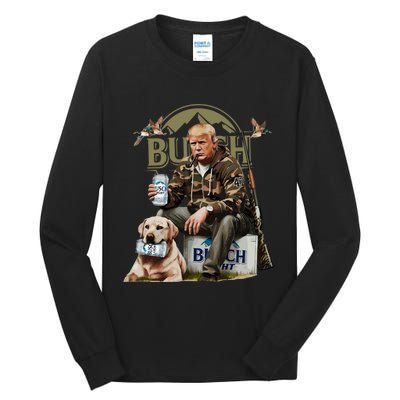 Retro Trump Hunting Deer Design Funny Beer Drinking & Hunting Tall Long Sleeve T-Shirt