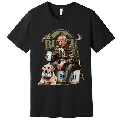 Retro Trump Hunting Deer Design Funny Beer Drinking & Hunting Premium T-Shirt