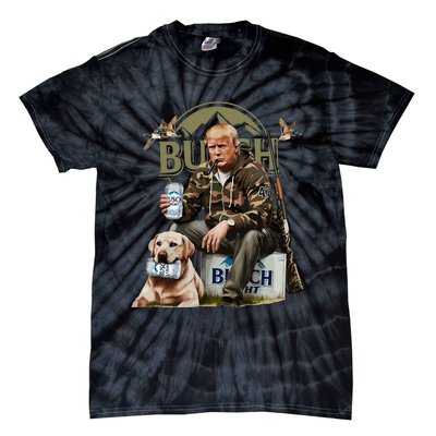 Retro Trump Hunting Deer Design Funny Beer Drinking & Hunting Tie-Dye T-Shirt